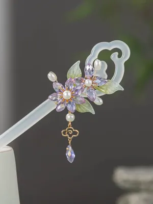 Hair Stick: Jade Bloom
