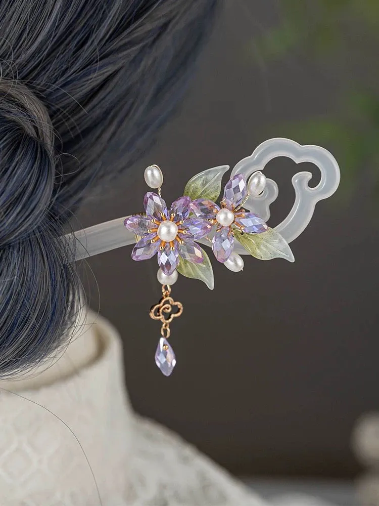 Hair Stick: Jade Bloom