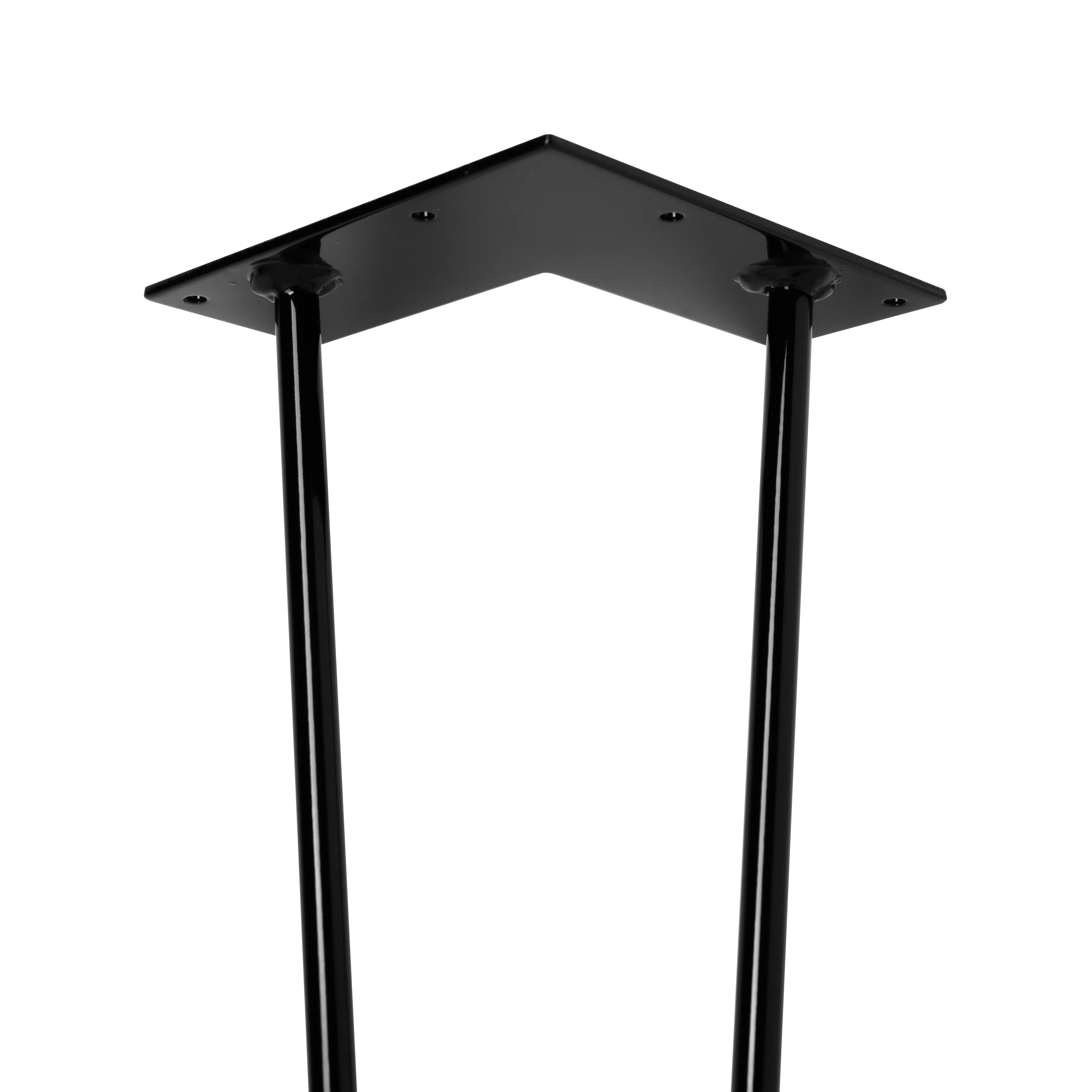 Hairpin Legs Set of 4, 2-Rod Design - Gloss Black Powder Coated Finish