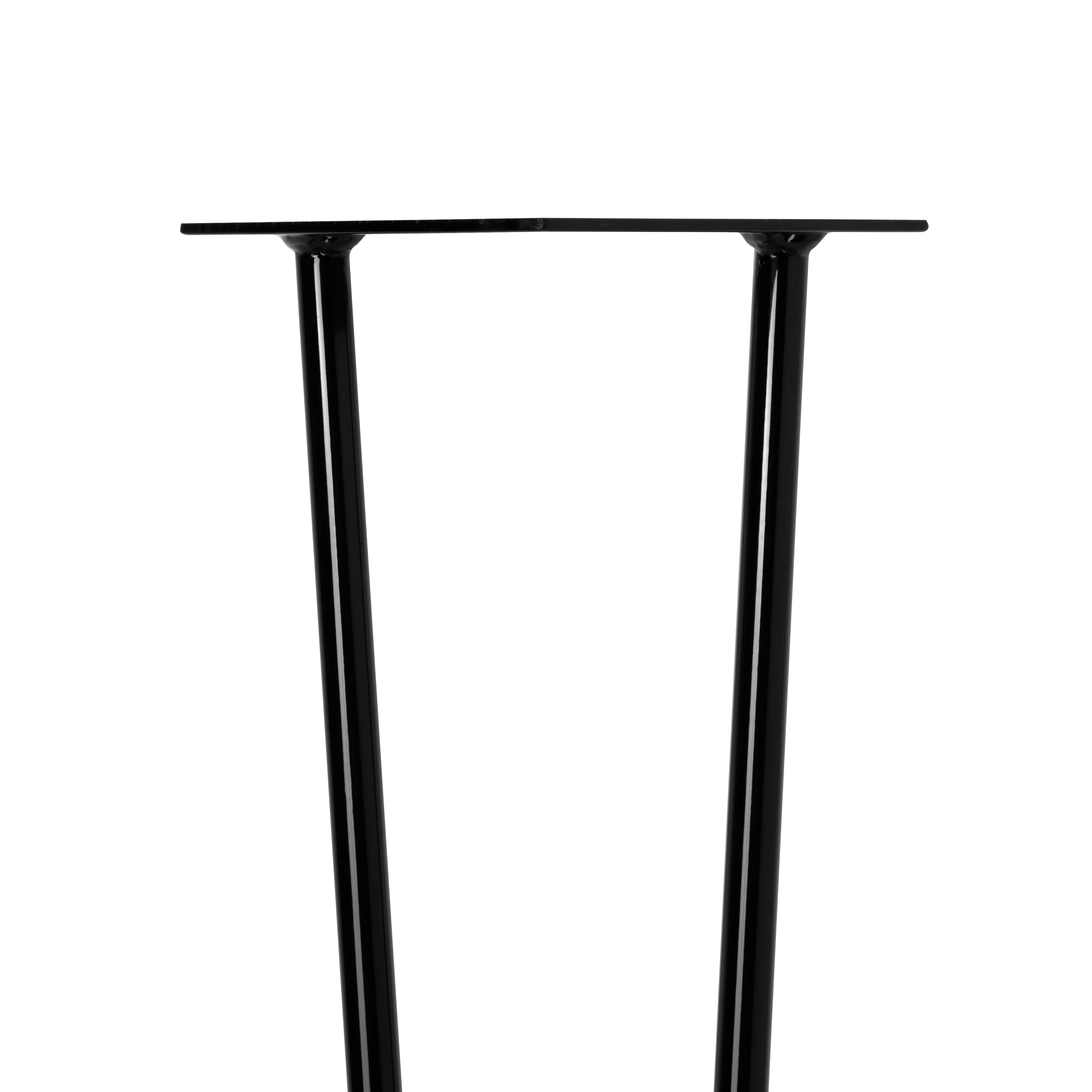 Hairpin Legs Set of 4, 2-Rod Design - Gloss Black Powder Coated Finish