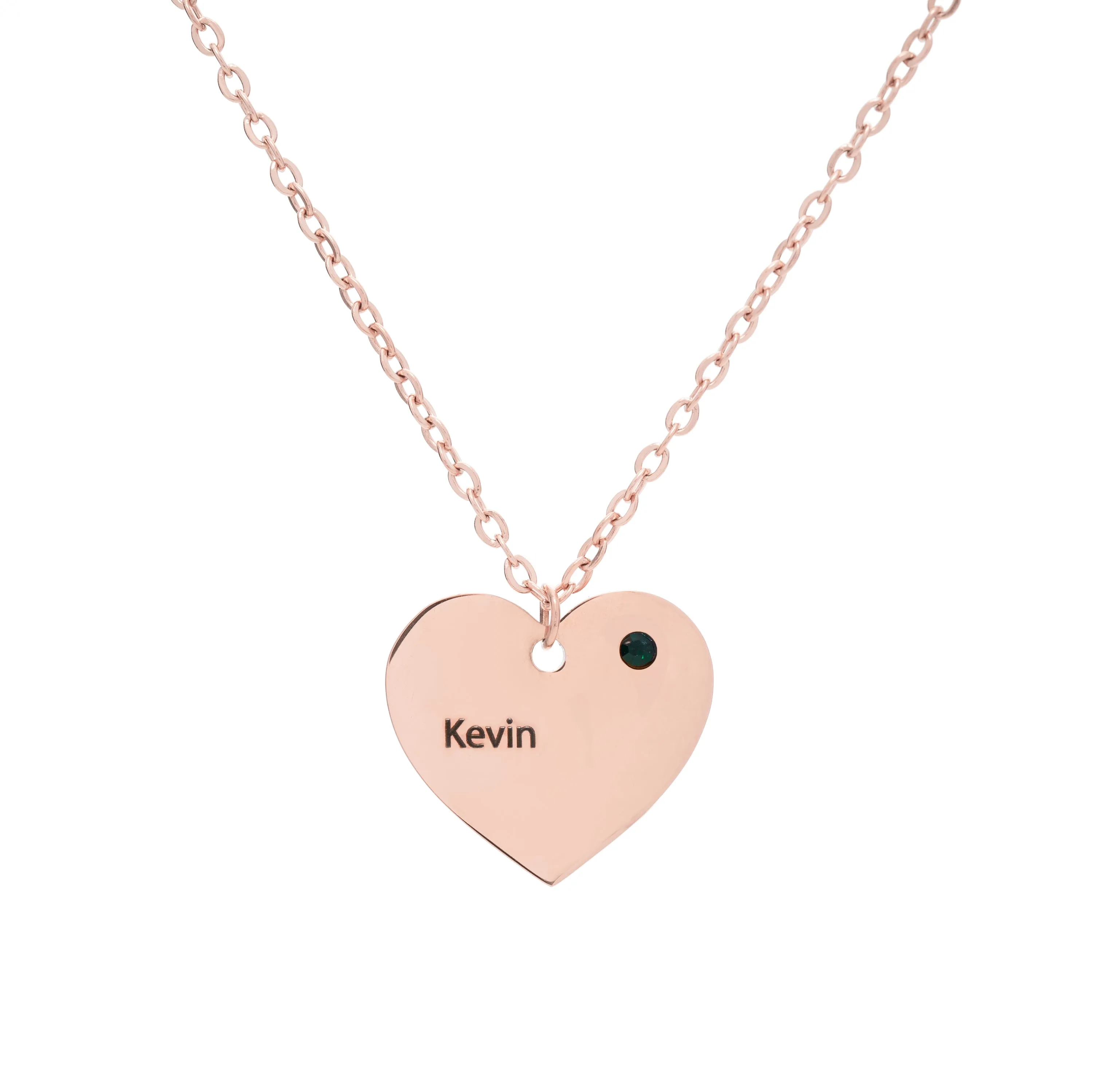 Heart Custom Initial with Birthstone Pendant