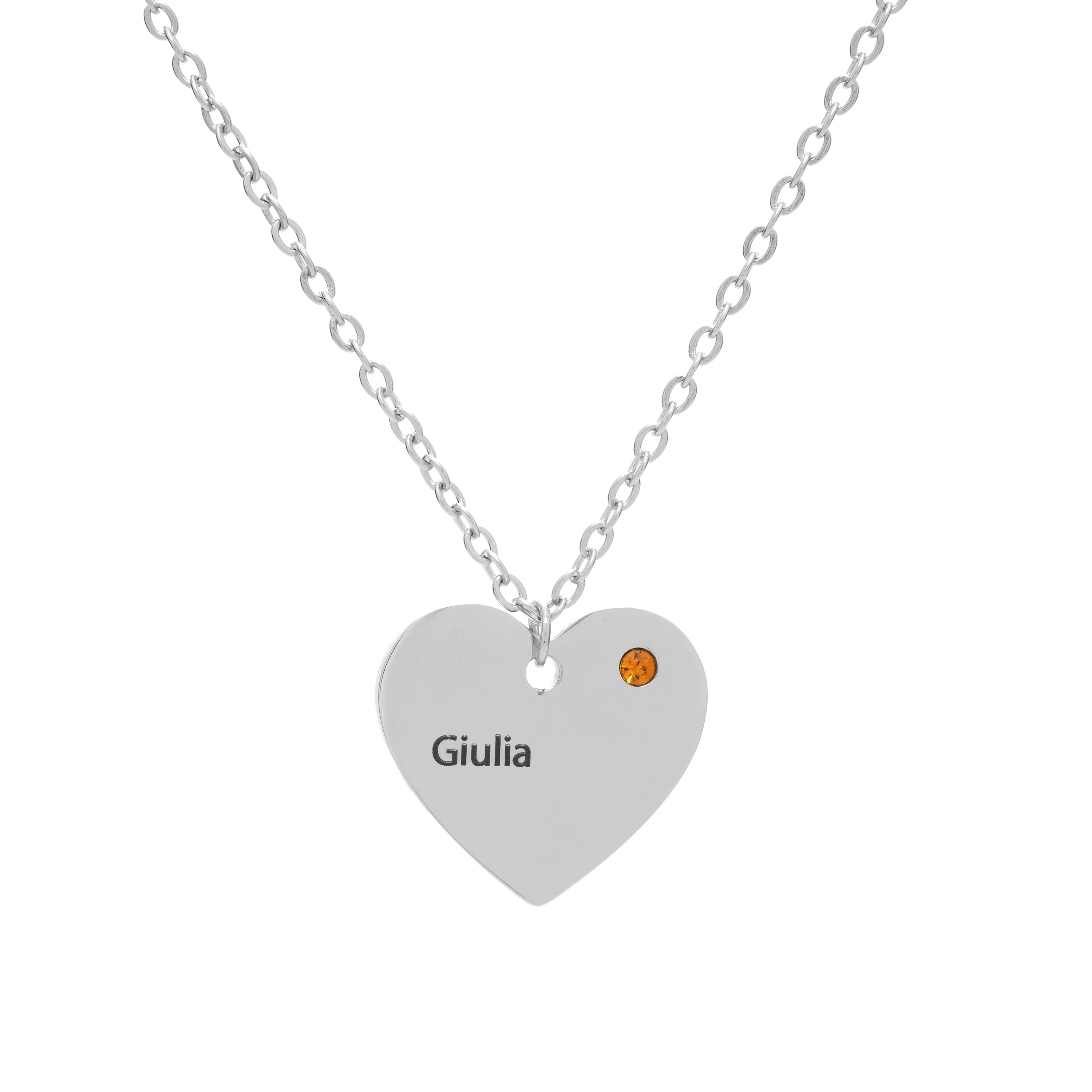Heart Custom Initial with Birthstone Pendant