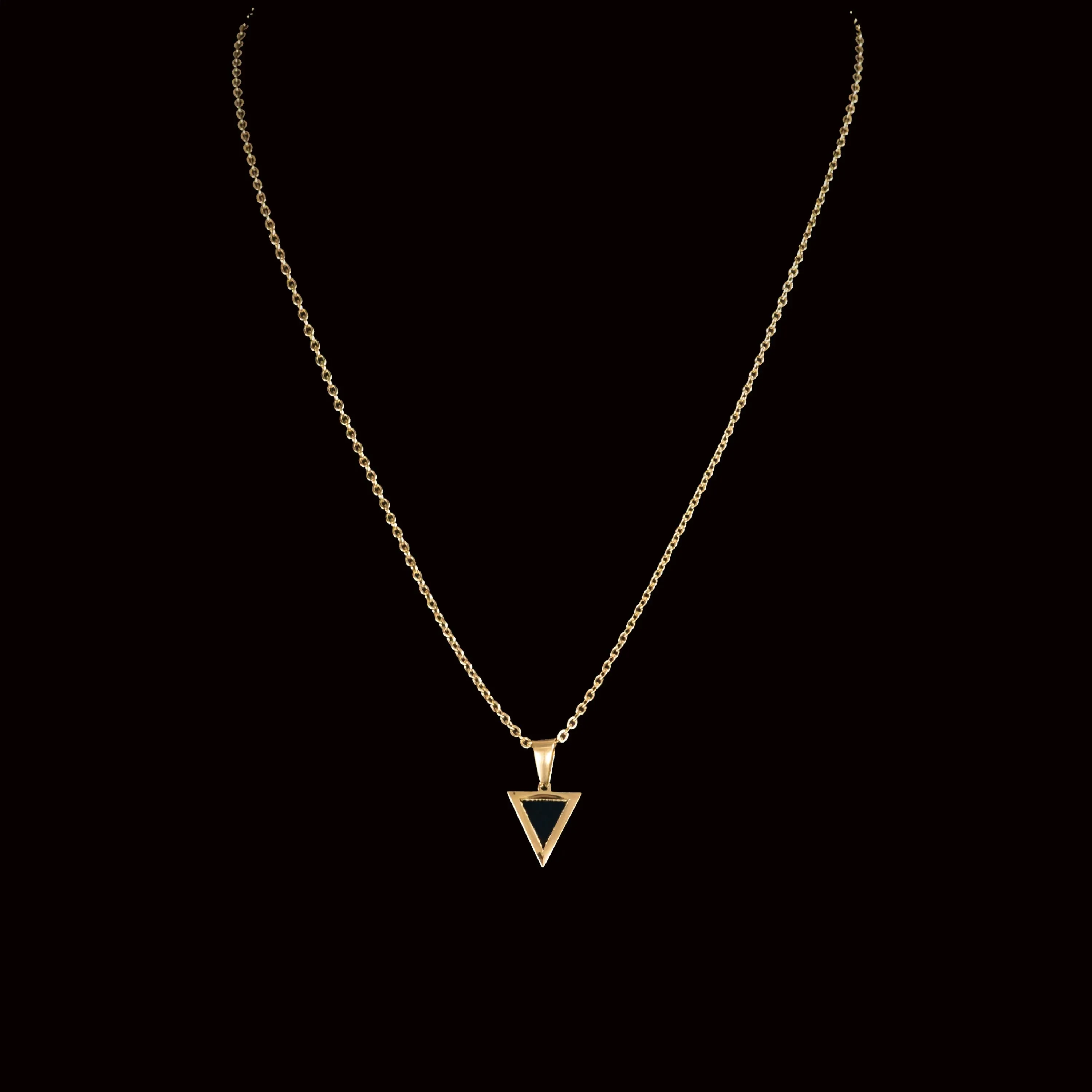 Jasiah Golden Necklace with Triangular Pendant