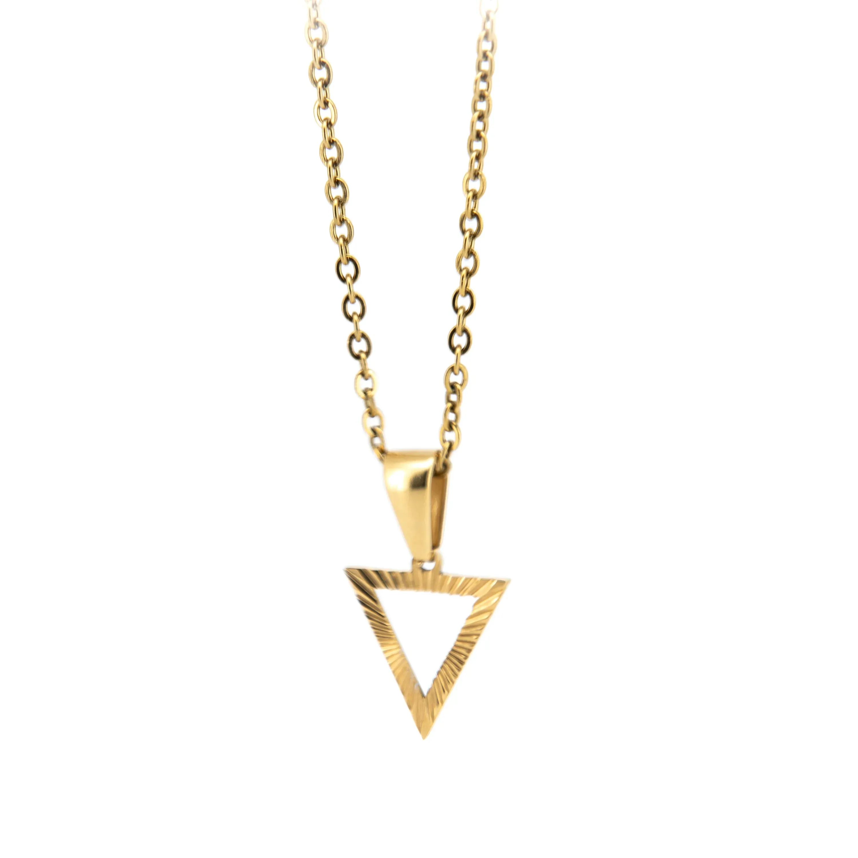 Jasiah Golden Necklace with Triangular Pendant