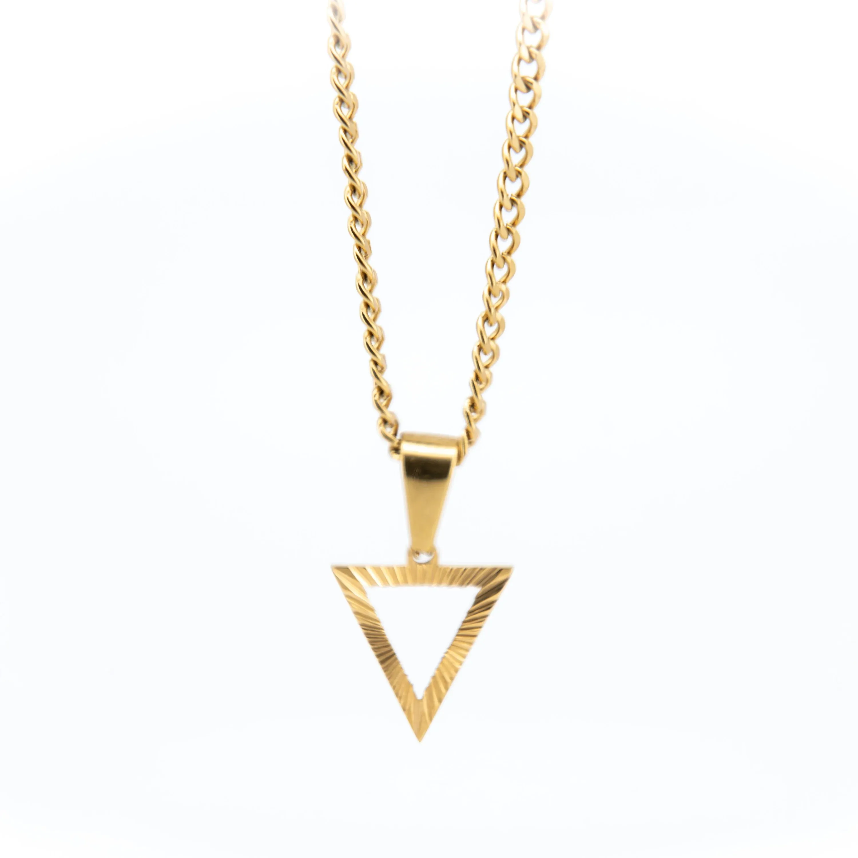 Jasiah Golden Necklace with Triangular Pendant