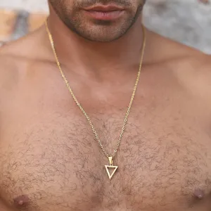 Jasiah Golden Necklace with Triangular Pendant