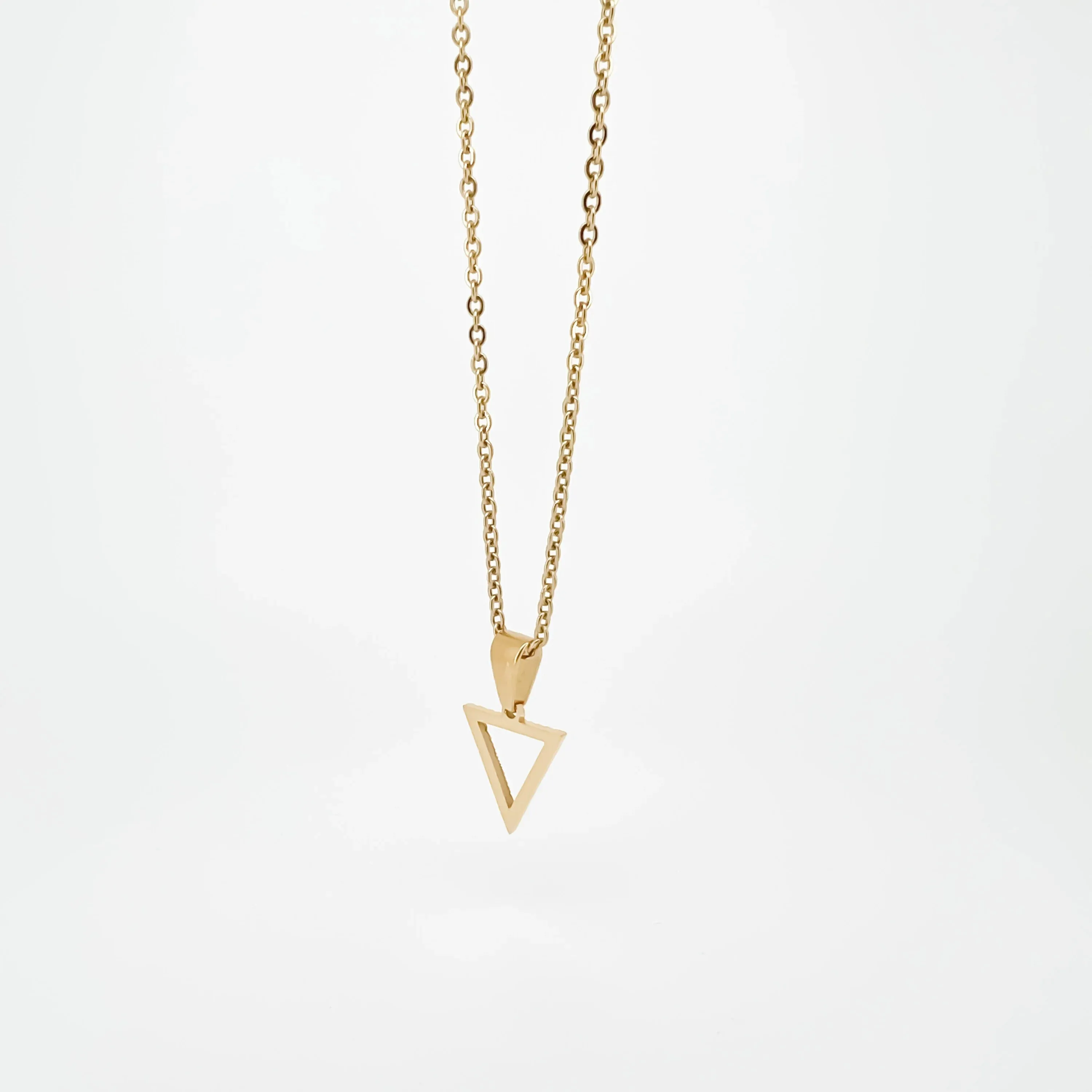 Jasiah Golden Necklace with Triangular Pendant