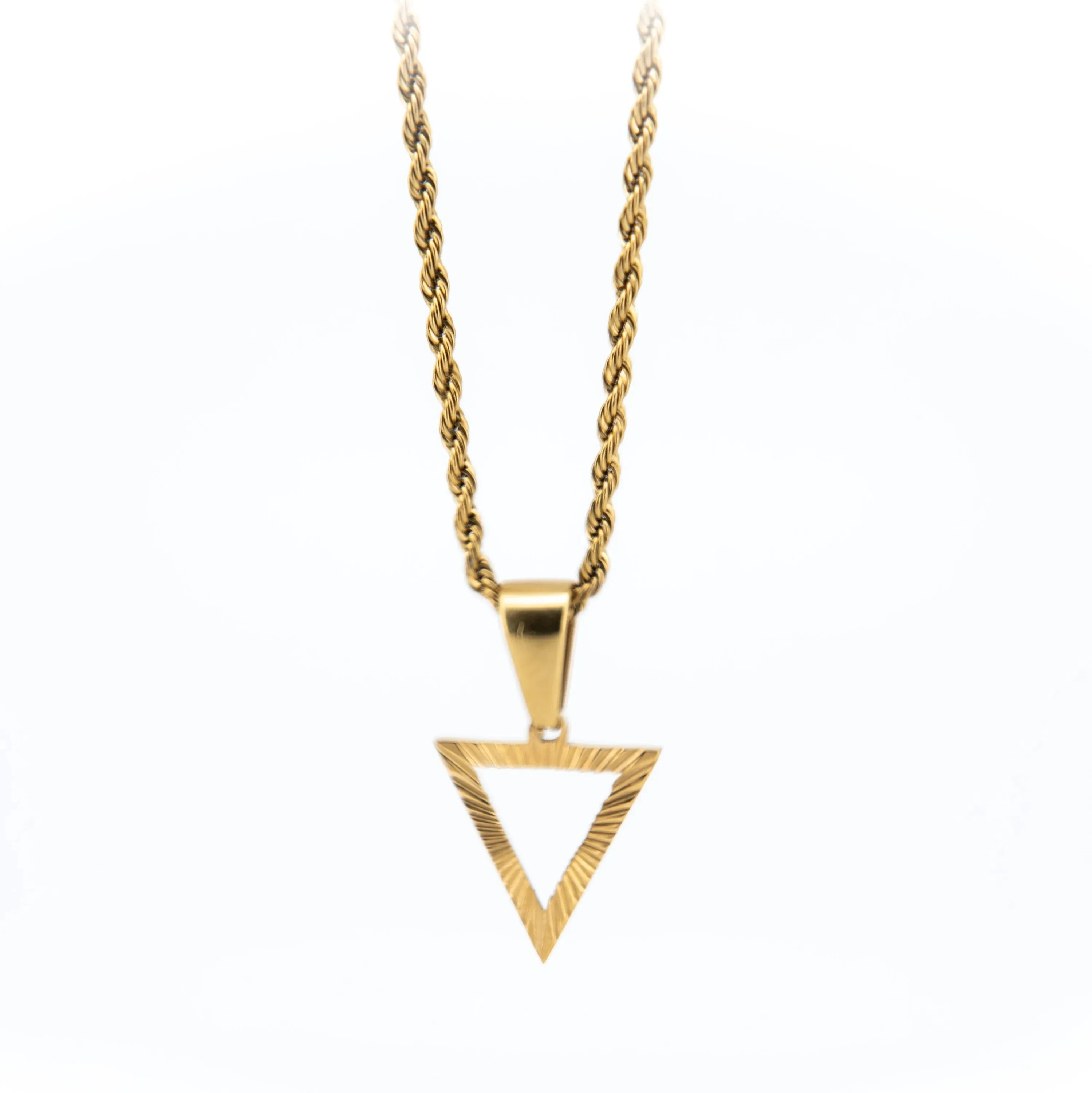 Jasiah Golden Necklace with Triangular Pendant