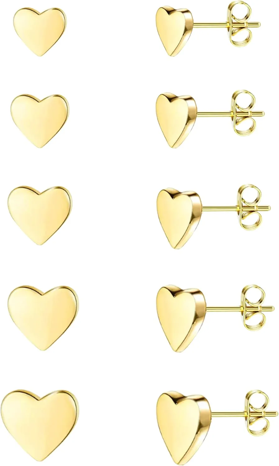 JINERA 5 Pairs Stud Earrings for Women 14K Plated Gold/Silver Pearl Ball Small Stud Earrings Set Cartilage Piercing Hypoallergenic Lightweight Flatback Earrings Jewelry Gifts for Women