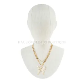 Layers to Me Butterfly Pendant Necklace Set