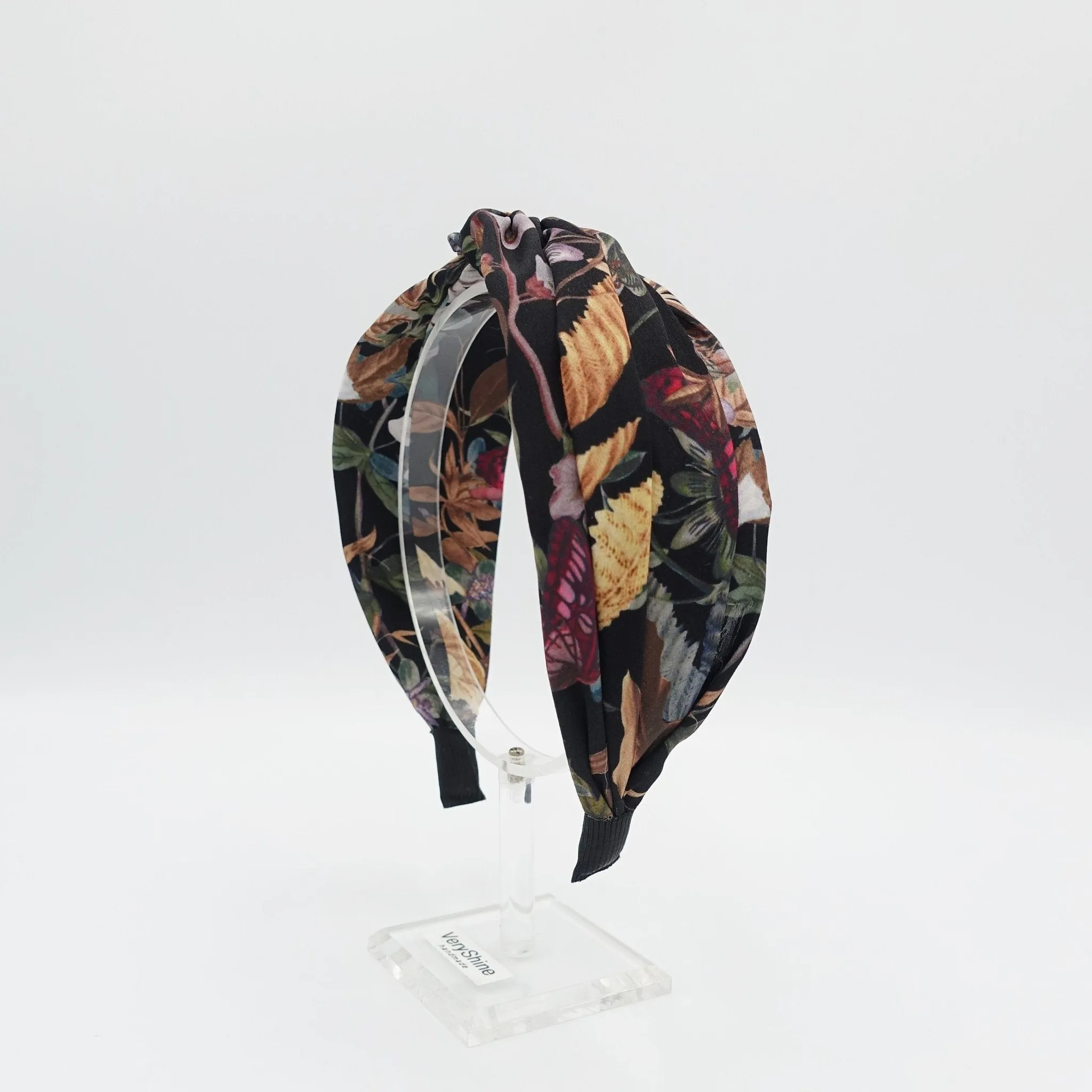 leaves flower print headband twist hairband women hair accessory