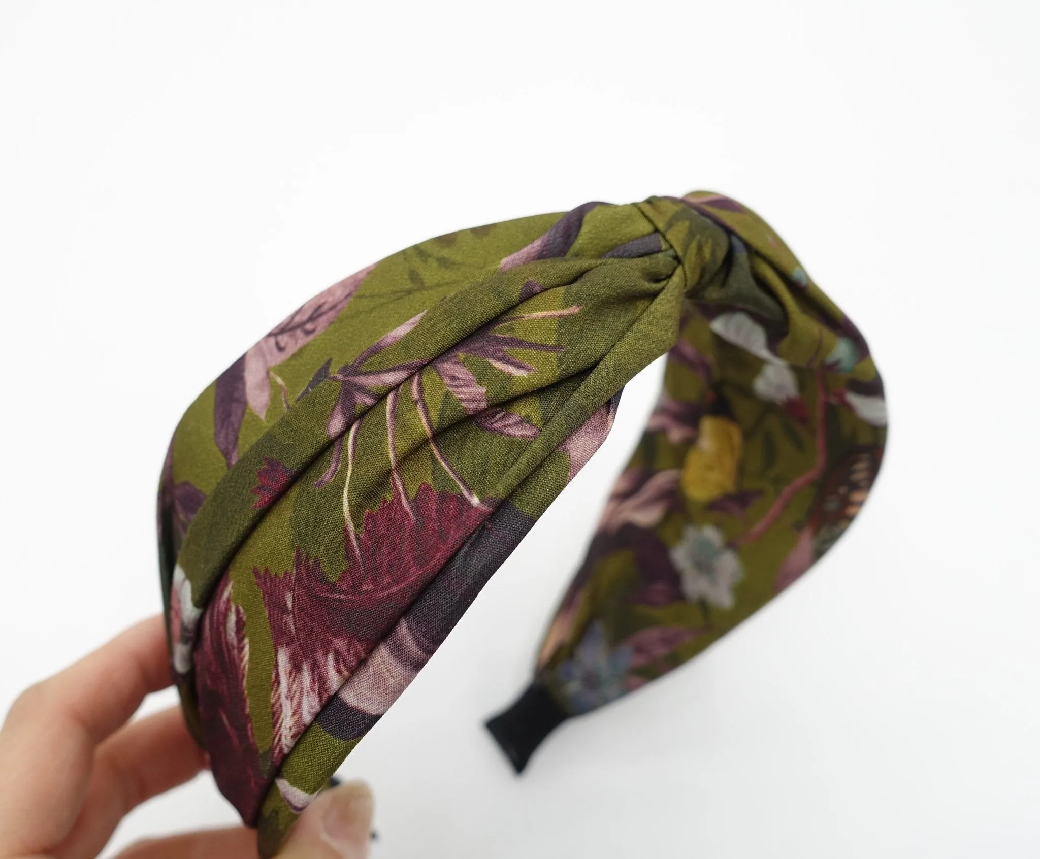 leaves flower print headband twist hairband women hair accessory