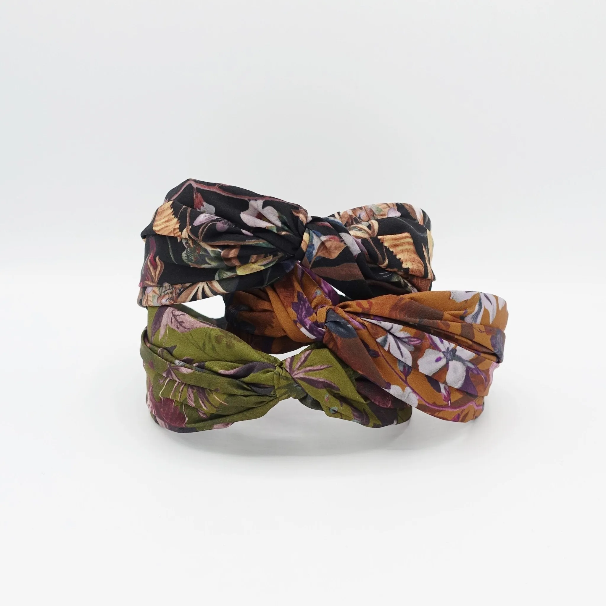 leaves flower print headband twist hairband women hair accessory