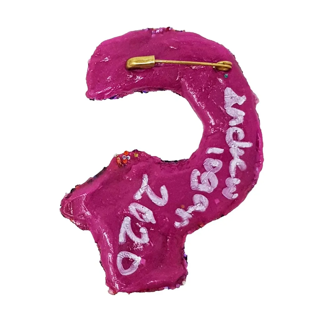 LETTER G -  PURPLE BROOCH