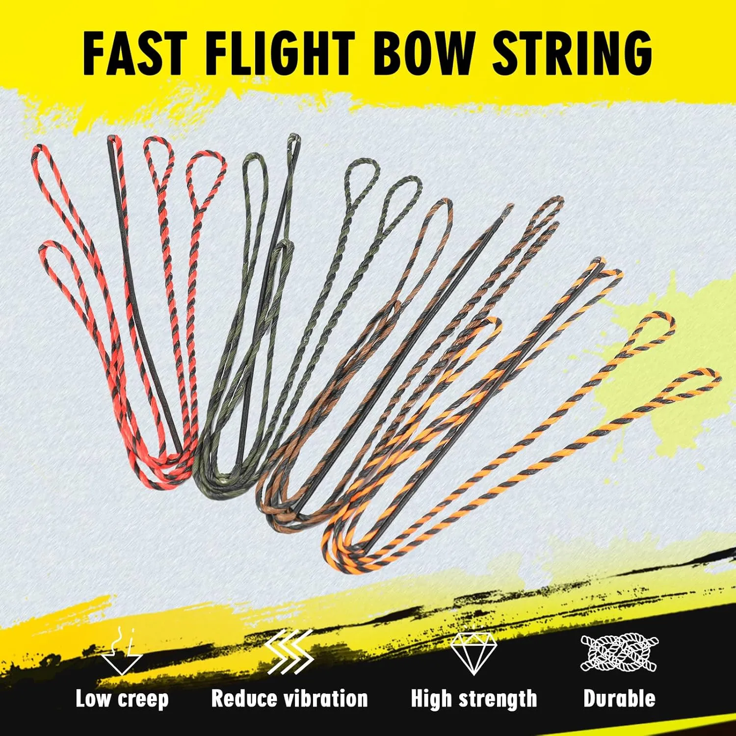 LWANO D97 Flemish Twist Bow String Handmade Fast Flight Bow String 16 Strands 54-70in Replacement Bowstring for Traditional Longbow Recurve Bow