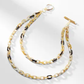 Mabel Necklace :: Brown / White