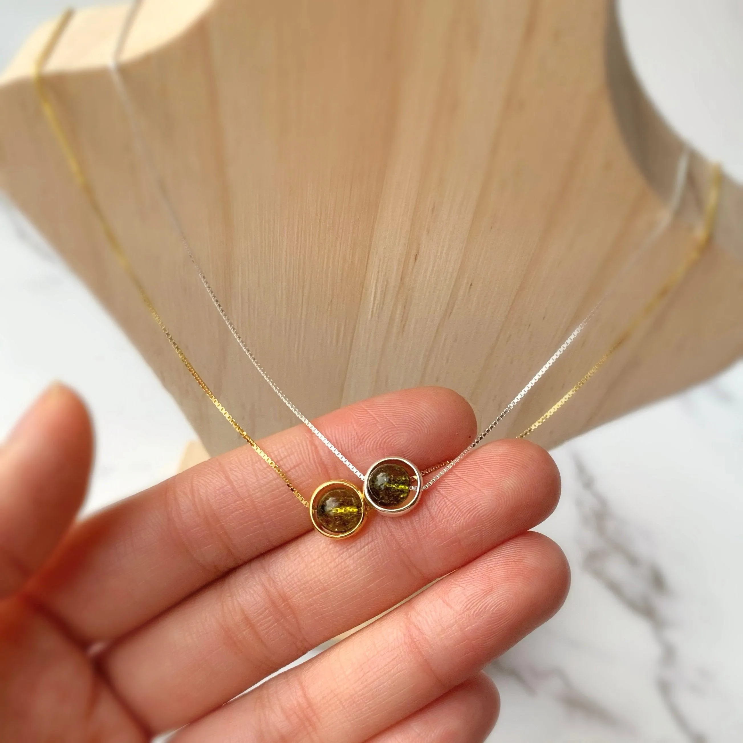 Minimalist Sterling Silver Gemstone Necklace