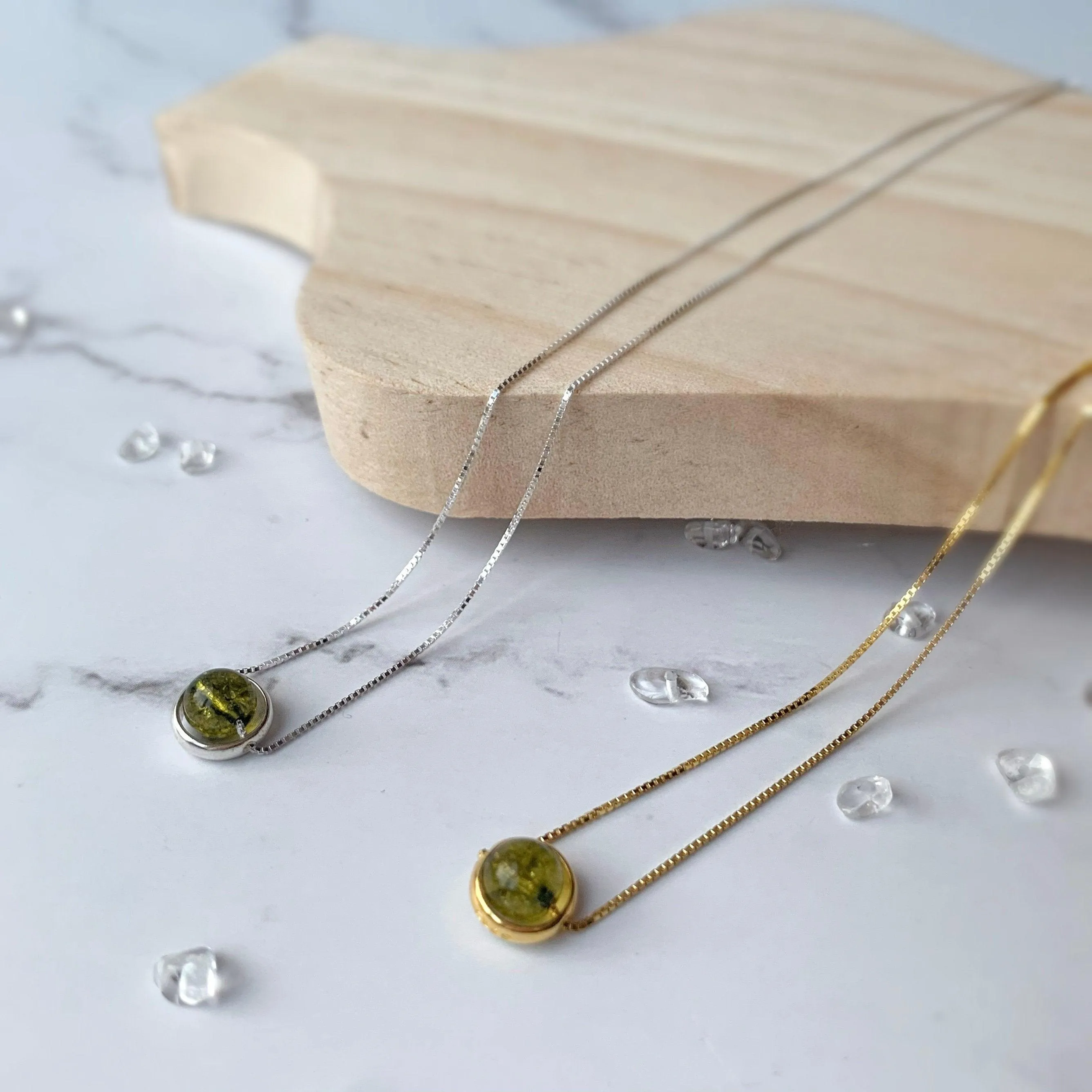 Minimalist Sterling Silver Gemstone Necklace