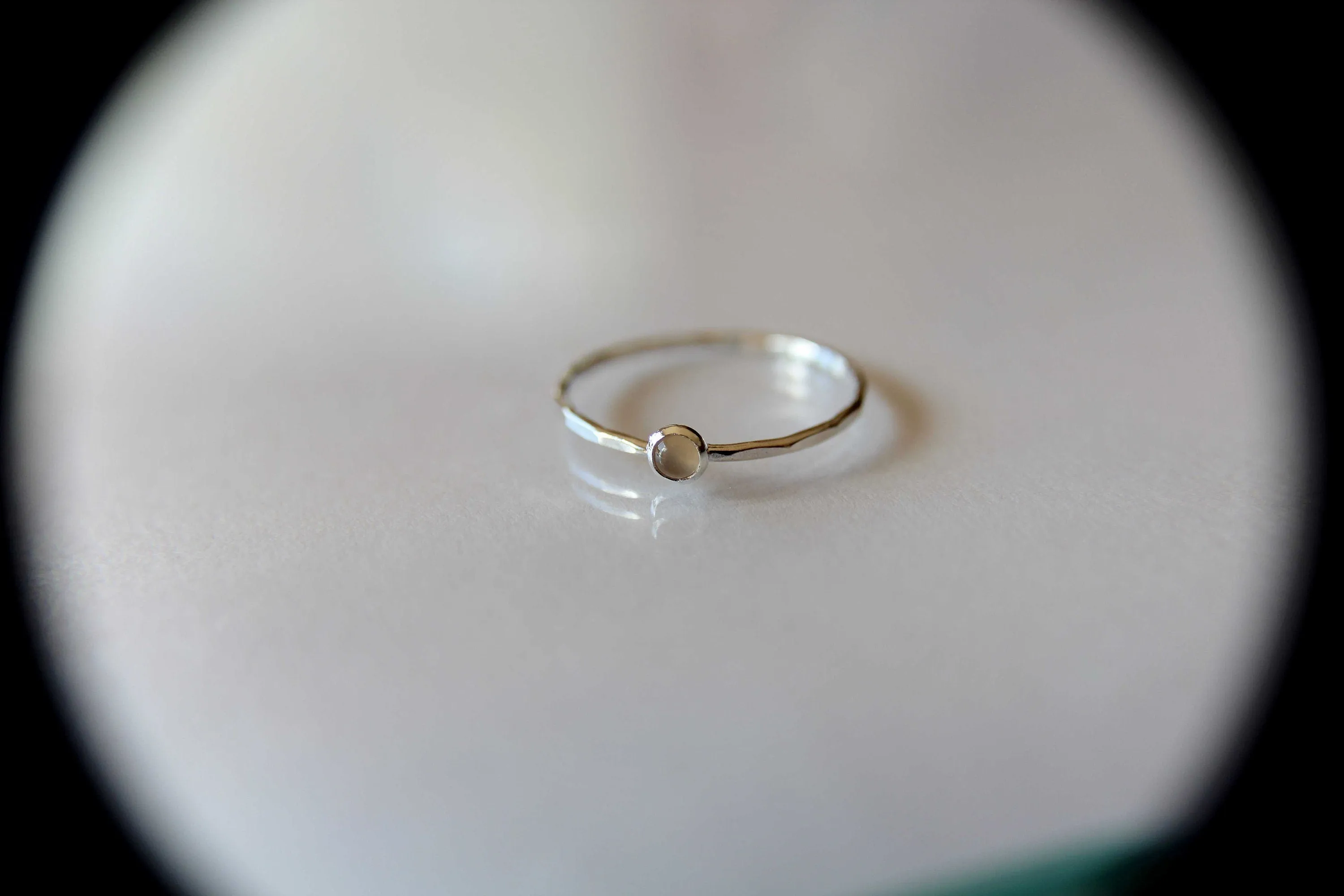 Moonstone Ring, Sterling Silver Moonstone Ring, Dainty Ring,Tiny Moonstone Ring, Thin Ring, June Birthstone, Peach Moonstone, Gift