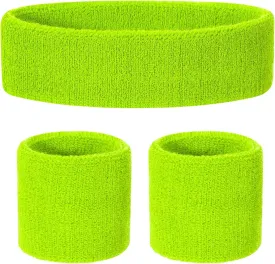 ONUPGO Kids Sweatbands Toddler Headband Wristband Set - Athletic Cotton Baby Sweat Band for Kids Youth Baby (1 Headband   2 Wristbands)