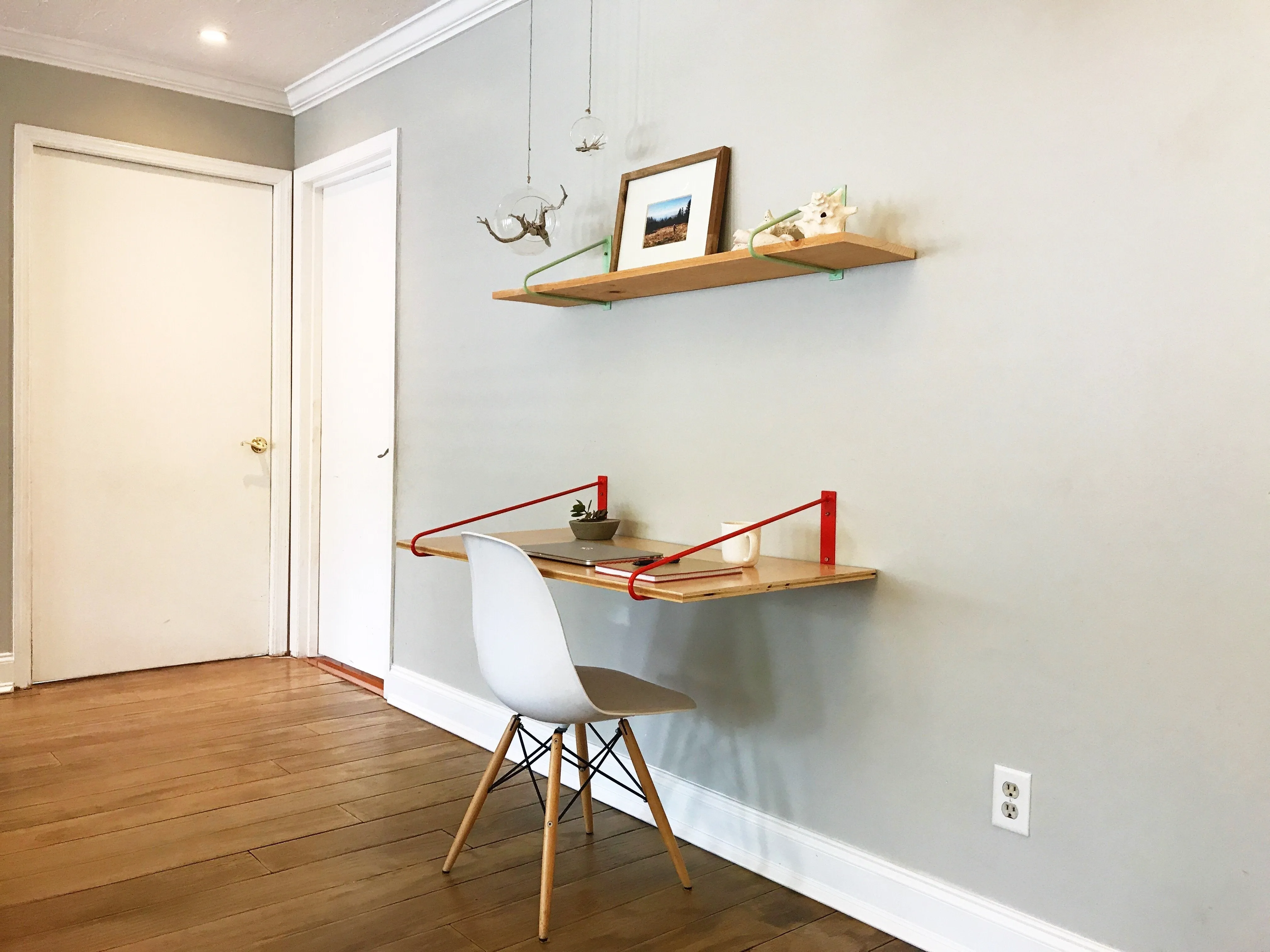 Original Hairpin Shelf Brackets / Floating Desk Brackets, Pair of 2