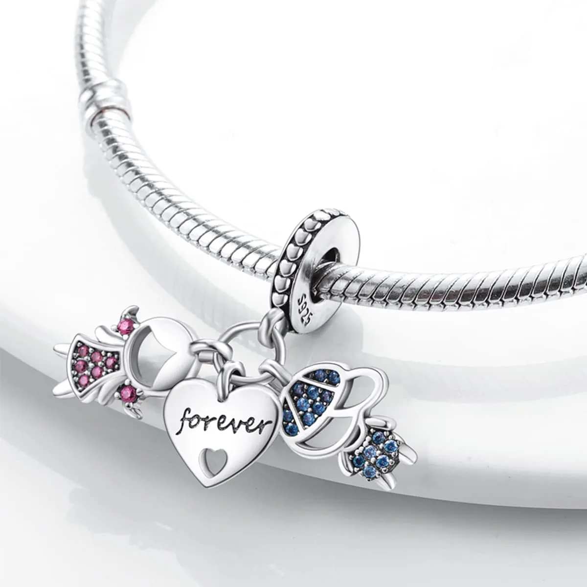 Parmuz 925 Sterling Silver Charm for Bracelet Necklace Dangle Love Mom Ocean travel Butterfly Party Charm Beads Pendants DIY Jewelry for Women