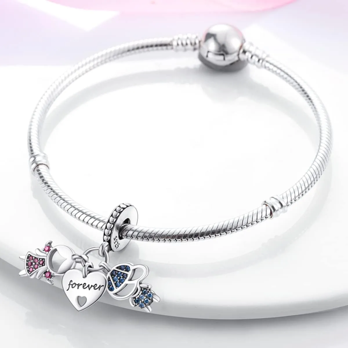 Parmuz 925 Sterling Silver Charm for Bracelet Necklace Dangle Love Mom Ocean travel Butterfly Party Charm Beads Pendants DIY Jewelry for Women