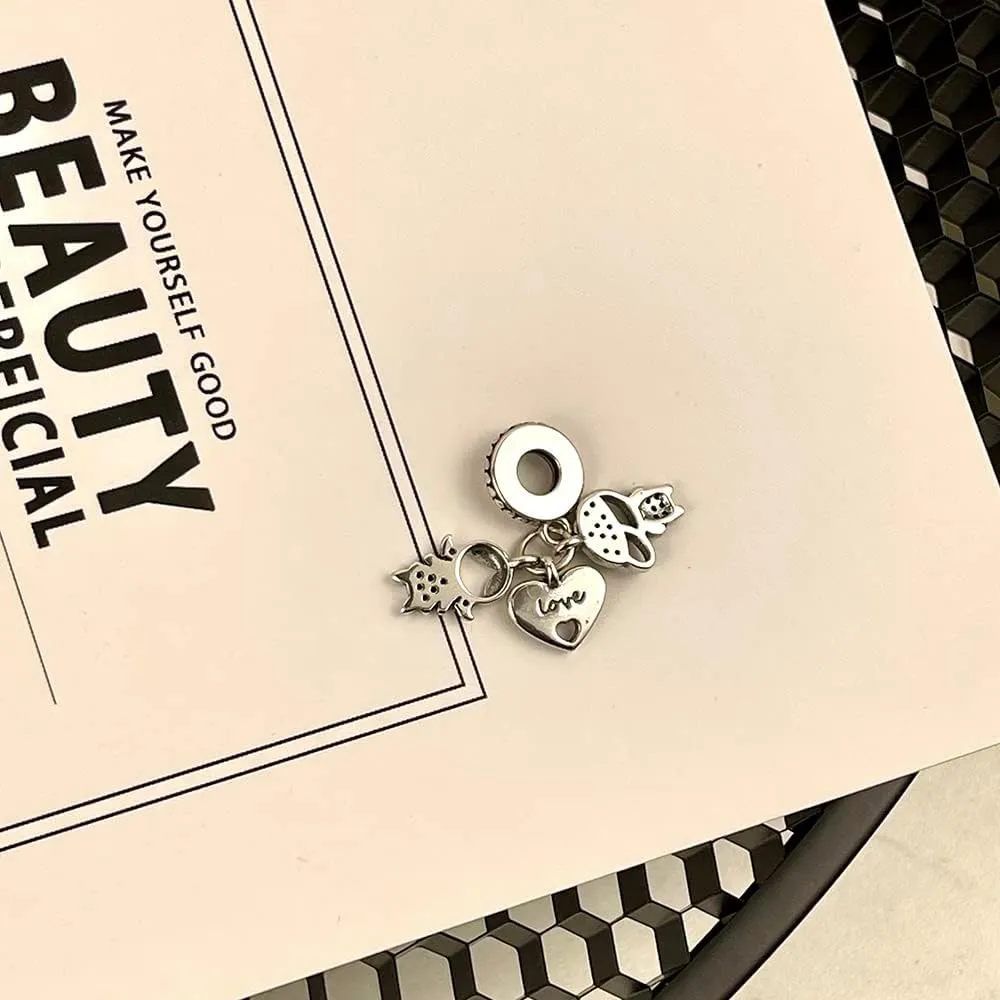 Parmuz 925 Sterling Silver Charm for Bracelet Necklace Dangle Love Mom Ocean travel Butterfly Party Charm Beads Pendants DIY Jewelry for Women