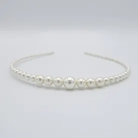 pearl thin headband graduated elegant hair accessory for women