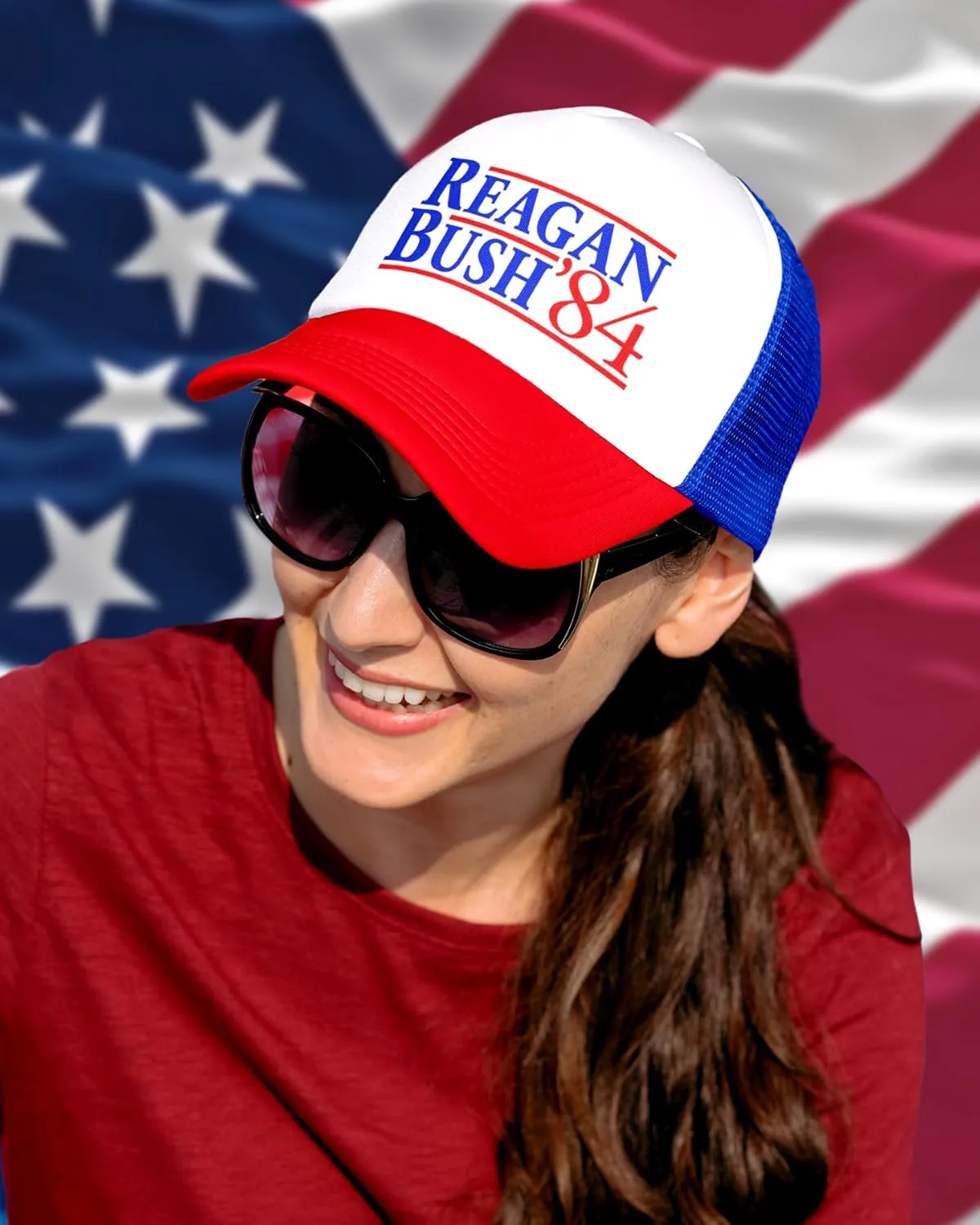 Promotion & Beyond Reagan Bush '84 Campaign Adjustable Unisex Adult Hat Cap 80s Outfit Halloween Costume Cosplay Accessory