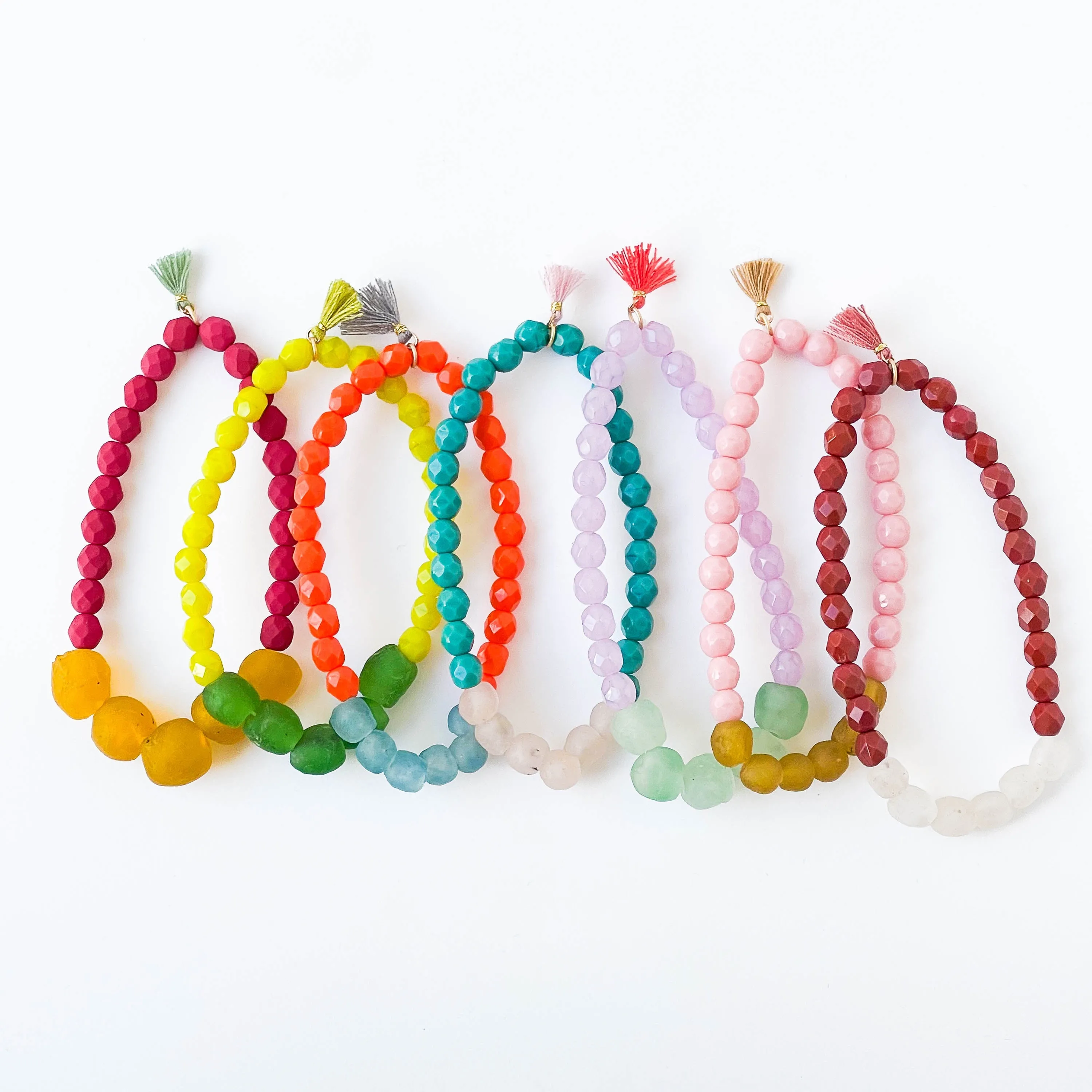 Recycled African Glass And Mixed Bead Bracelet - WS