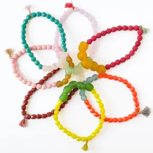 Recycled African Glass And Mixed Bead Bracelet - WS