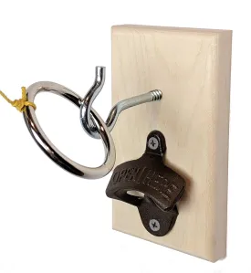 Ring toss Hook and Ring Game, Wall Mount with Bottle Opener, Maple Bimini Ring toss
