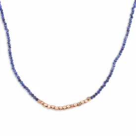 Sapphire & 14K Gold Beaded Necklace