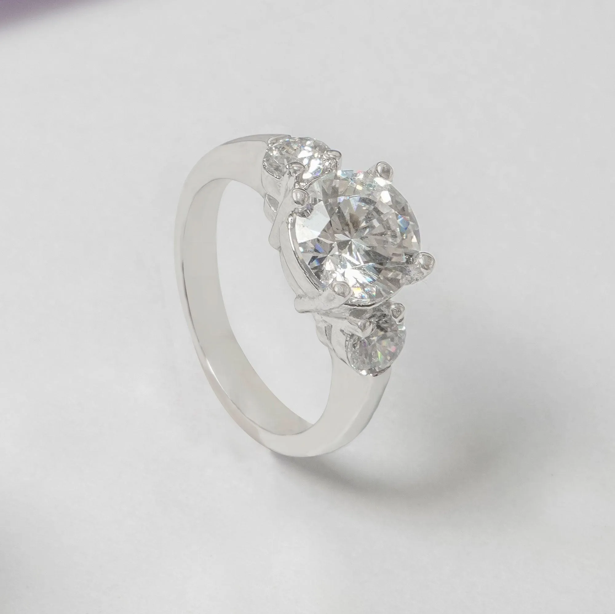 Silver Solitaire Ring