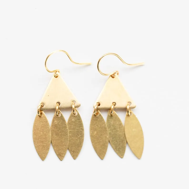 Small Triangle Fringe Earrings