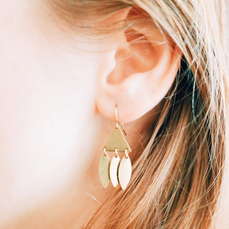 Small Triangle Fringe Earrings