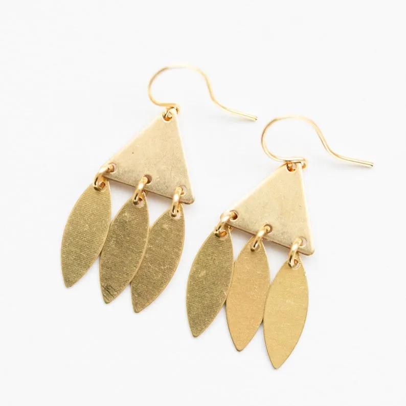 Small Triangle Fringe Earrings