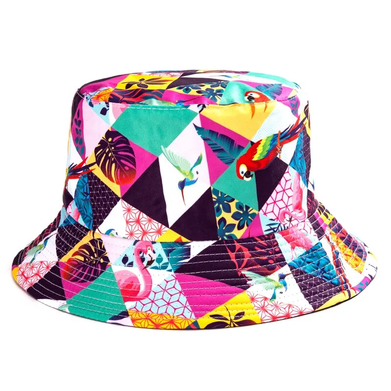 Summer Cartoons Graffiti Bucket Hat For Women Men Outdoor Foldable Bob Fisherman Hat Girls Boys Gorros Panama eSun Hat