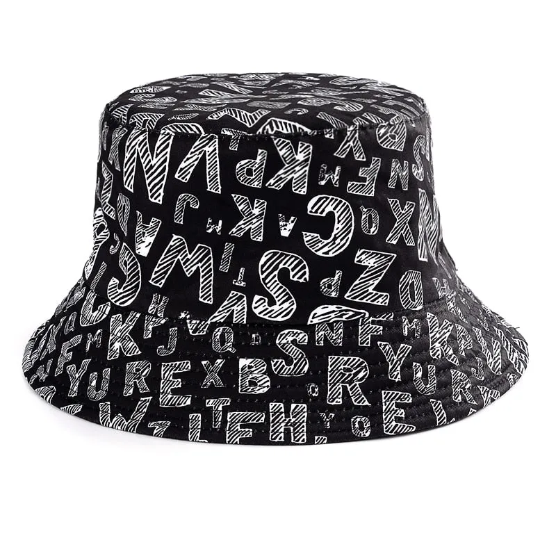 Summer Cartoons Graffiti Bucket Hat For Women Men Outdoor Foldable Bob Fisherman Hat Girls Boys Gorros Panama eSun Hat