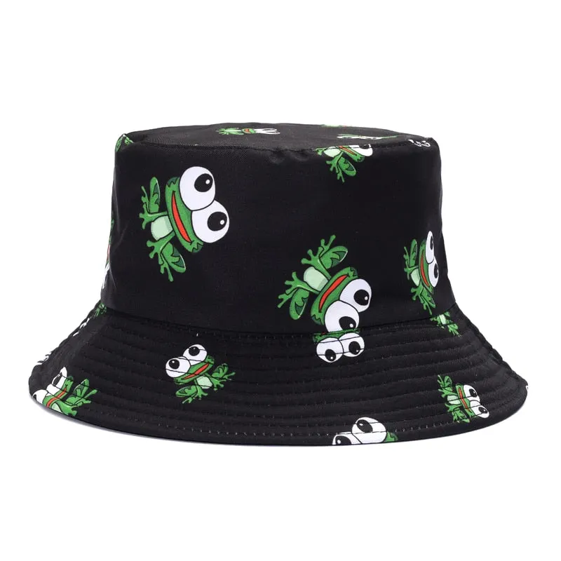 Summer Cartoons Graffiti Bucket Hat For Women Men Outdoor Foldable Bob Fisherman Hat Girls Boys Gorros Panama eSun Hat