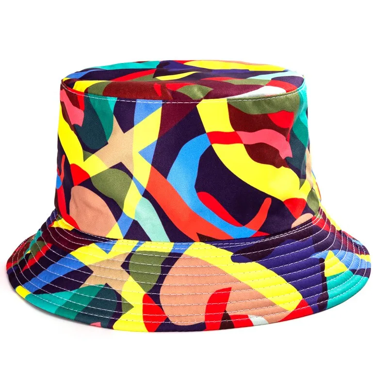 Summer Cartoons Graffiti Bucket Hat For Women Men Outdoor Foldable Bob Fisherman Hat Girls Boys Gorros Panama eSun Hat