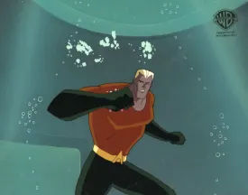 Superman the Animated Series Original Production Cel on Original Background: Aquaman