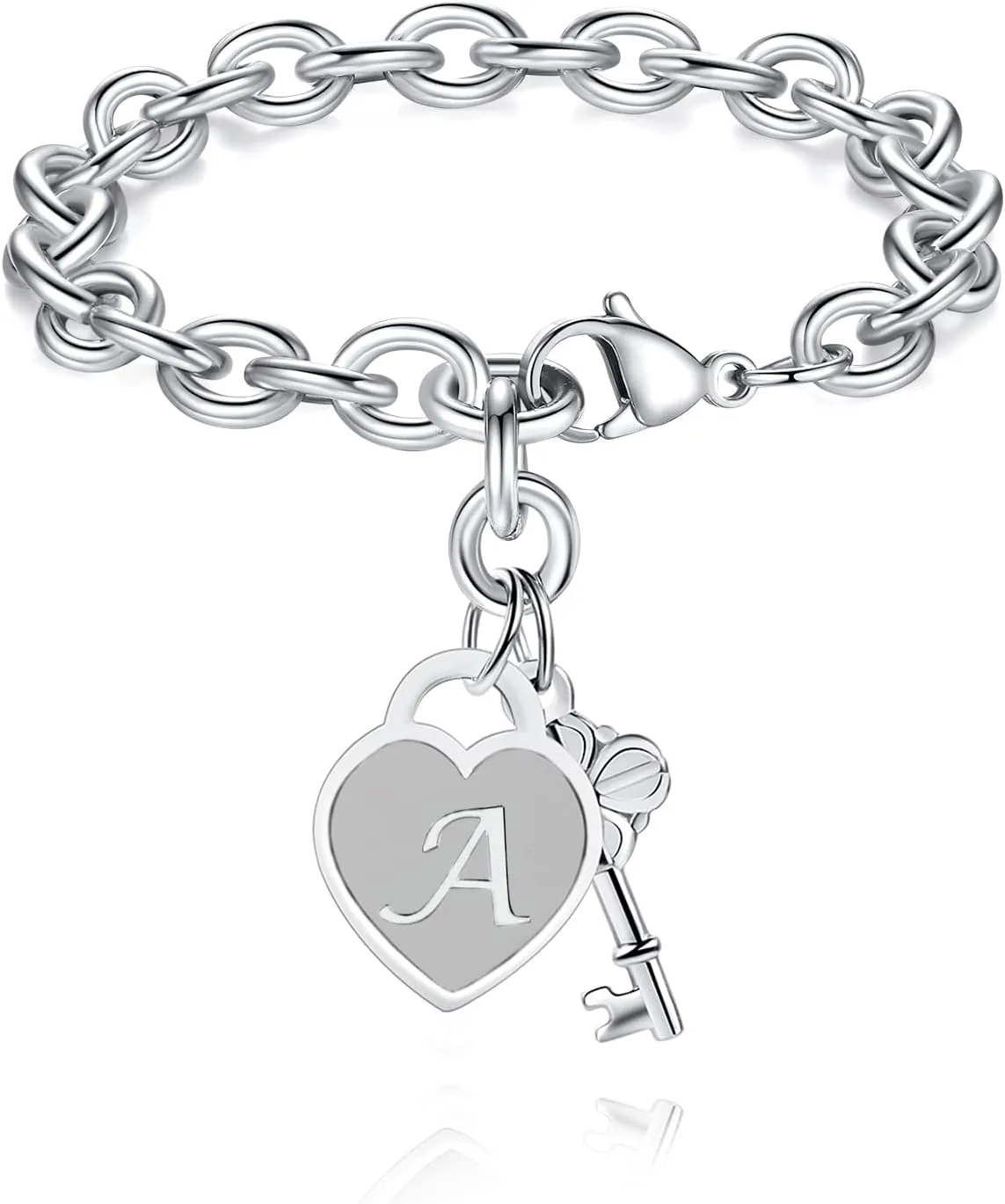 TONY & SANDY Initial Charm Bracelets for Girls Women Stainless Steel A-Z Bracelet Personalized Gifts Birthday Graduation Easter Stocking Stuffers for Teens Girls Jewelry (Various Design)