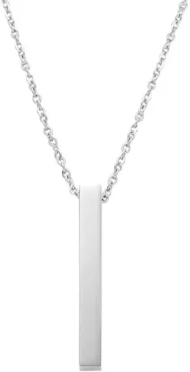 Vertical Bar Necklace Punk Geometric Necklace Twisted Necklace Cube Bar Pendant Vertical Cuboid Stick Pendant Chain Necklace For Men Women