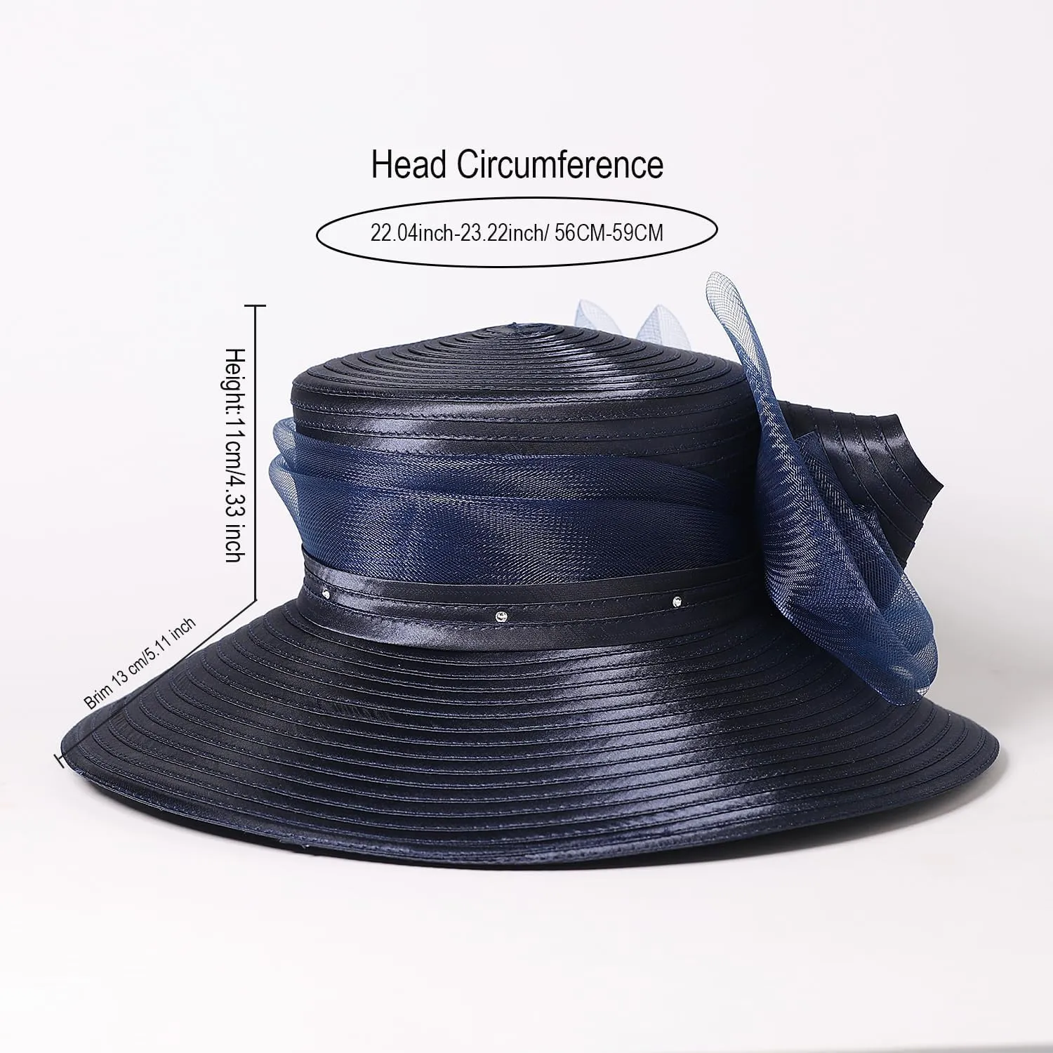 Women Derby Church Dress Fascinator Wide Brim Hats 1920s Vintage Tea Party Wedding Cloche Bowler Hats