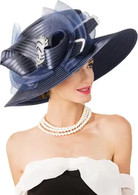 Women Derby Church Dress Fascinator Wide Brim Hats 1920s Vintage Tea Party Wedding Cloche Bowler Hats