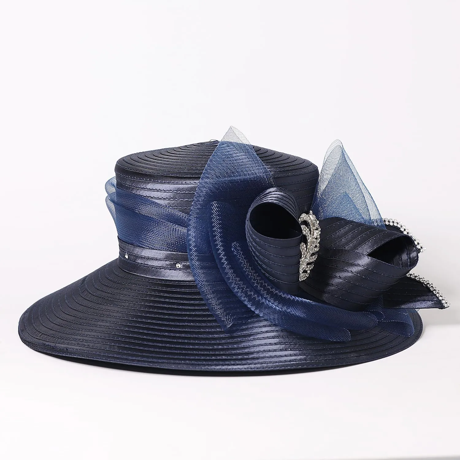 Women Derby Church Dress Fascinator Wide Brim Hats 1920s Vintage Tea Party Wedding Cloche Bowler Hats