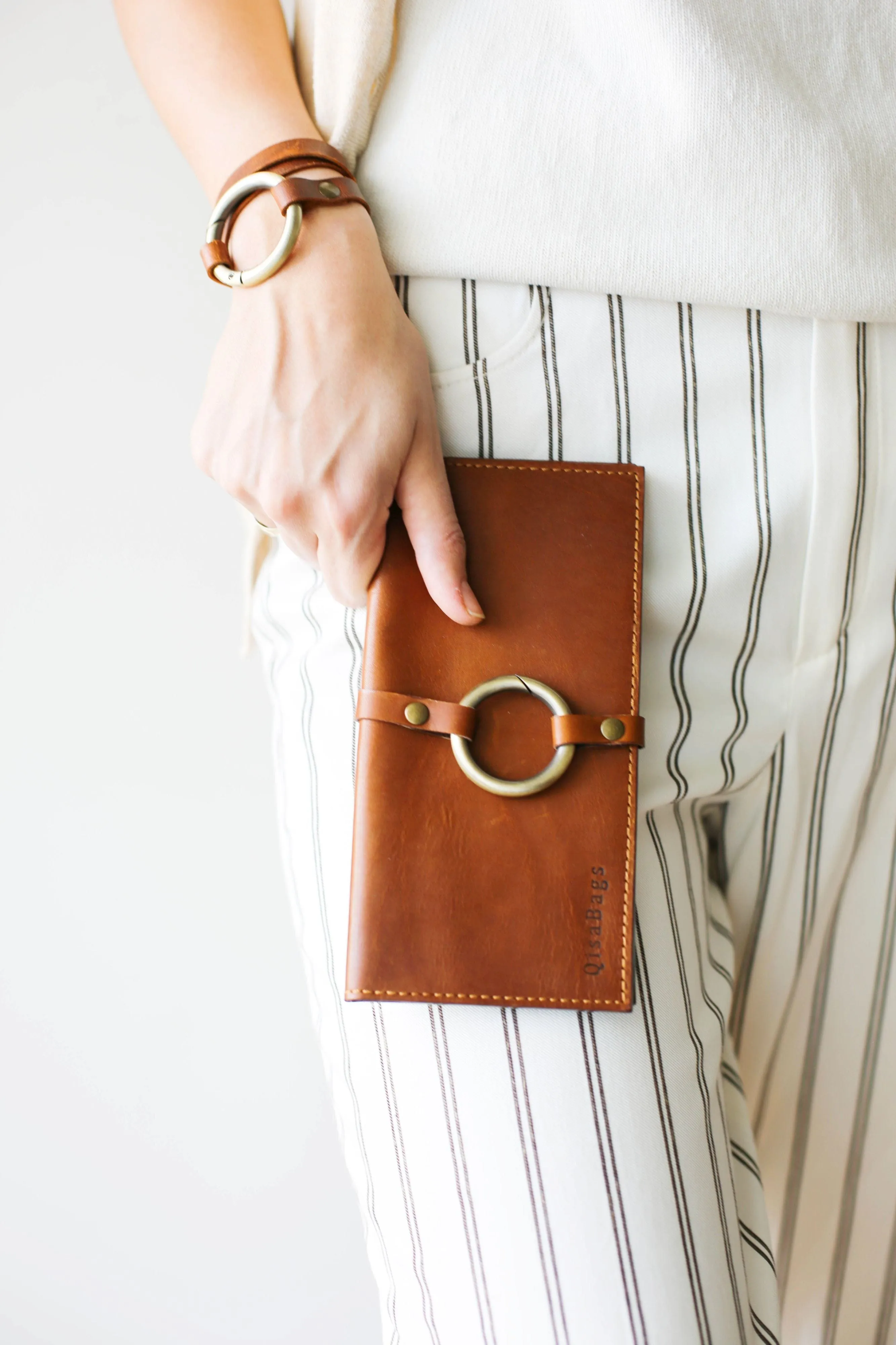 Women's Bifold Brown Leather Wallet - N02