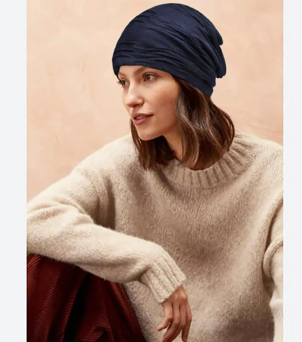 Womens Chemo Beanie Hat Cancer Cap Stretch Slouchy Turban Headwear